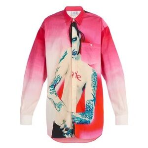 VETEMENTS F/W 2018 MARILYN MANSON longline button up shirt